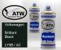 Preview: Volkswagen, Brilliant Black, LY9B / A2: 400ml Sprühdose + 400ml Klarlack - Set, von ATW Autoteile West.